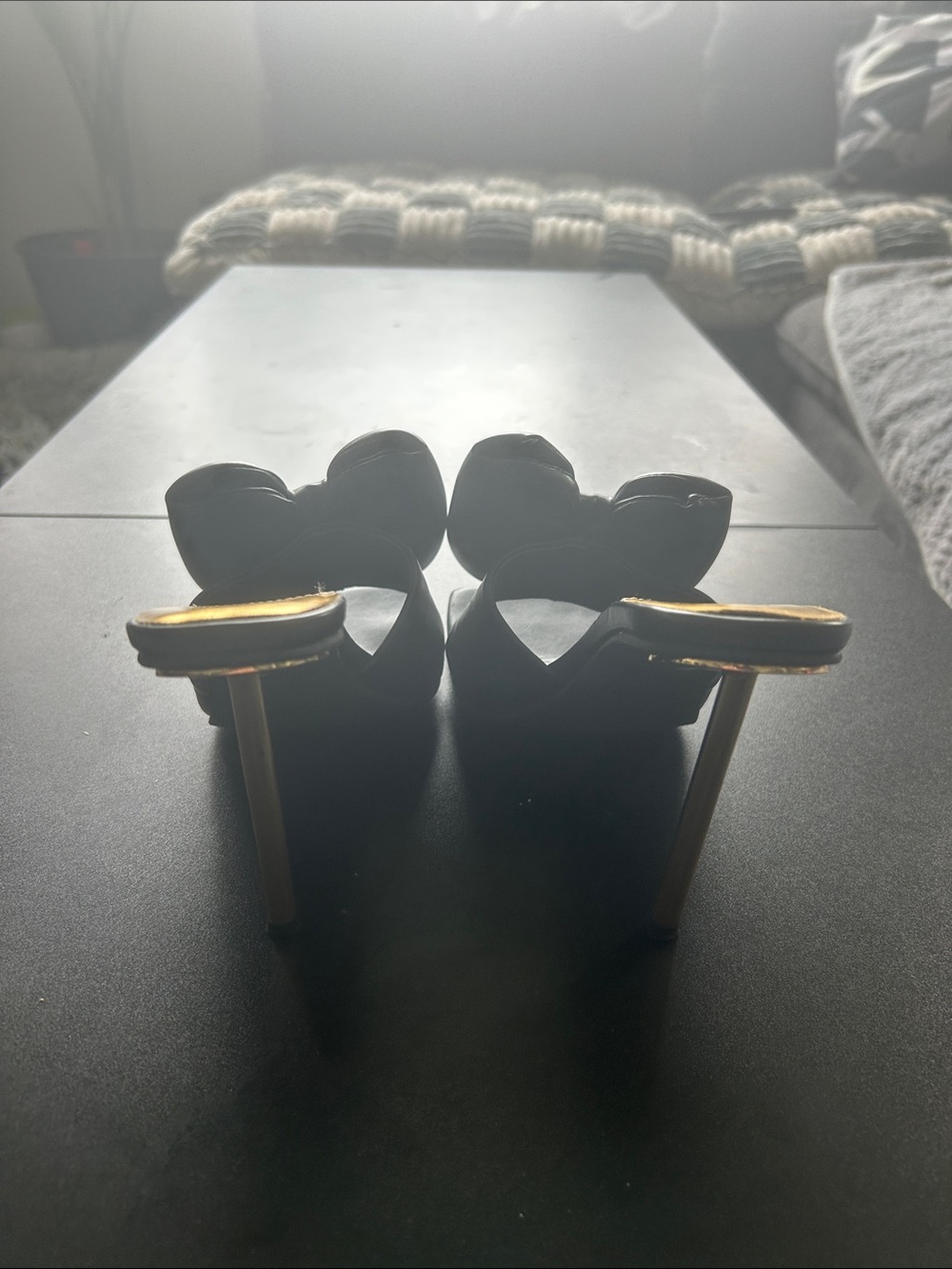 Jeffrey Campbell Black Bow Slide Mules - Picture 3 of 4
